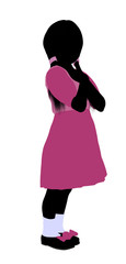 Caucasian Girl Illustration Silhouette
