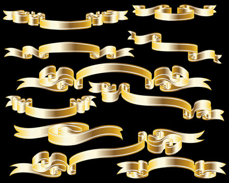 golden ribbons set