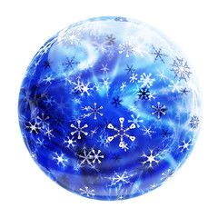 Winter glass ball with snowflakes