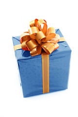 Christmas present on white