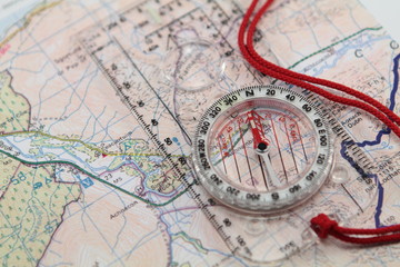 Fototapeta na wymiar Map & Compass