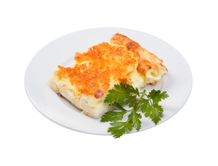 Fried egg omelette on plate