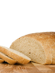 sliced bread isolated on the white background
