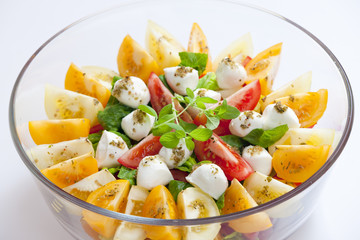 tomato salad with  mozzarella cheese