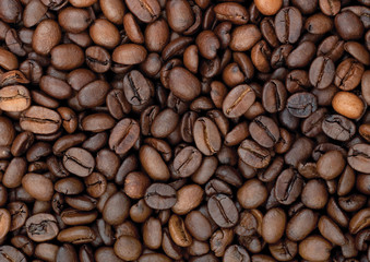 Brown roasted coffee beans