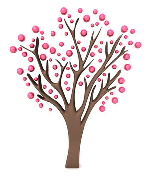 Pink tree 3d