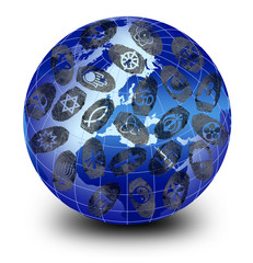 Religions Around the World and fingerprint