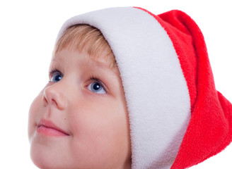 Little girl with Santa's hat