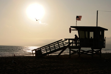 Fototapeta na wymiar Spójrz na plaży w Santa Monica