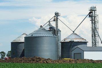 Grain Bins on the Farm