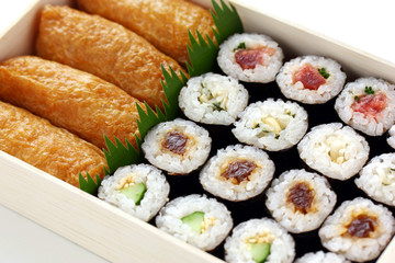 sushi rolls  &  inarizushi