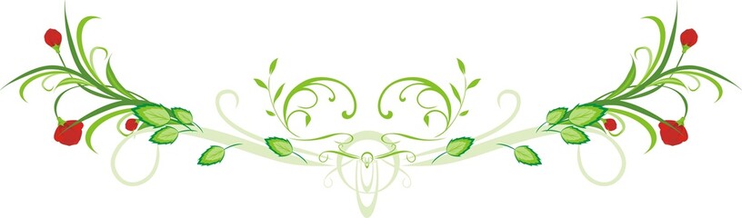 Bouquets with ornament. Vector