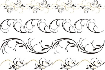 Four patterns of ornament for frame. Vector