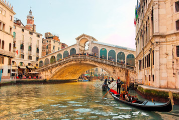 Detail of Rialto bridge in Venice