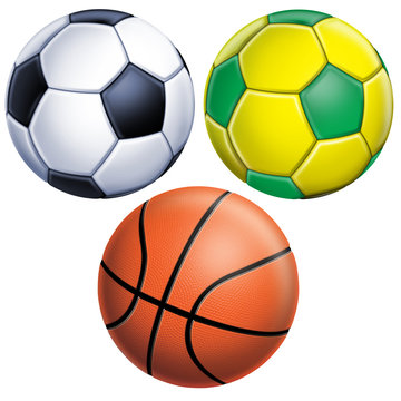 Bolas de Futebol e Basquete (Soccer and Basketball)