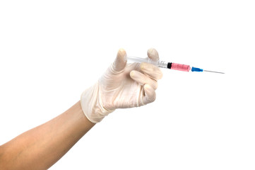 Hand with a syringe.