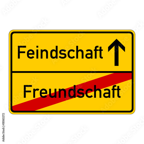 "ortsschild freundschaft feindschaft" Stockfotos und lizenzfreie