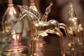 Glass horse container