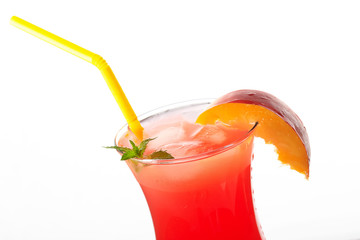 Organic juice made from peaches