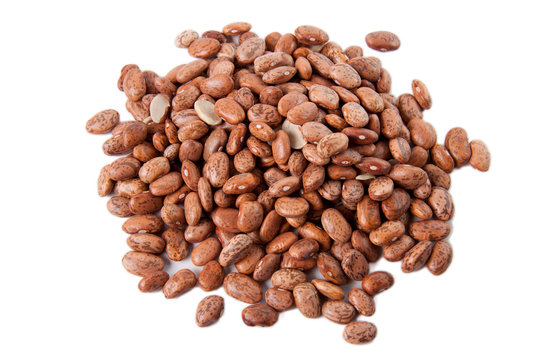 Pinto beans isolated against white