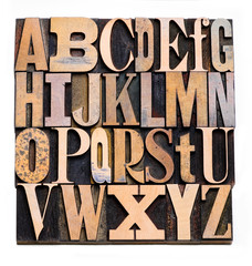 Wooden Letterpress Alphabet
