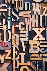 Wooden Letterpress Background - 18064647
