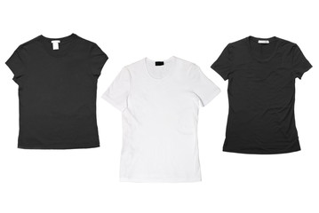 t-shirts isolated on white