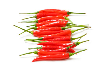 Red chili peppers isolated on the white