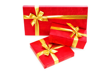 Gift boxes isolated on the white background