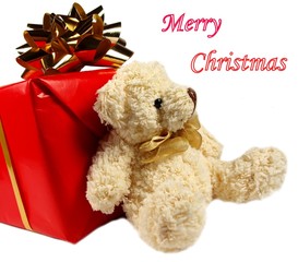 Teddy bear with red gift