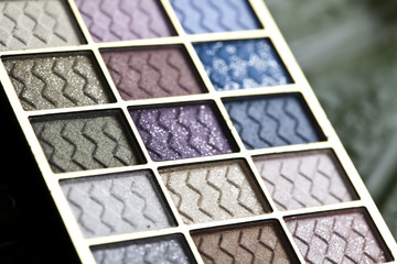 Colorful eyeshadows, accesories