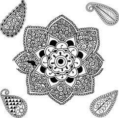 Flower Mandala and Paisley