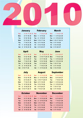 colour vector calendar