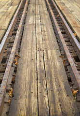 Fototapeta na wymiar railroad tracks of a round table