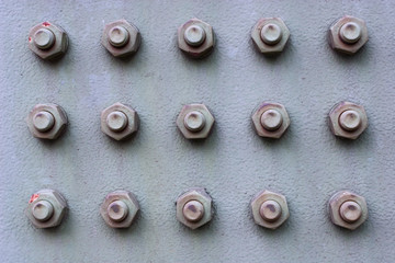 Nuts And Bolts On Iron Plate