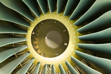 Fototapeta premium Large jet engine turbine blades