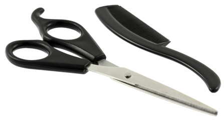 ciseaux peigne fond blanc