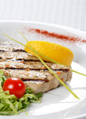 tuna steak.