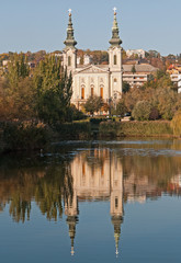 Church mirrored on the lake