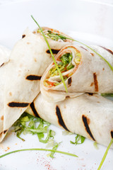 Tortilla Wrap Cut in Half.