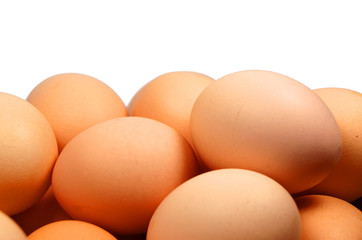 Eggs isolated on white
