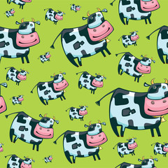 Cute friendly cow pattern. © Dianka