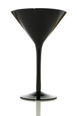 Black martini glass on white with clipping path