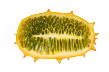 Aufgeschnittene Horngurke