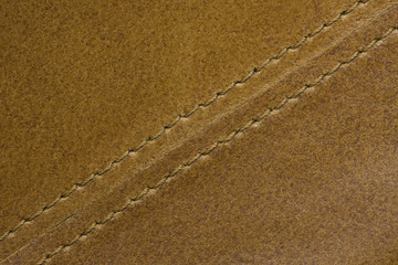 Brown eco leather with seam
