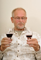 Senior man having a good time