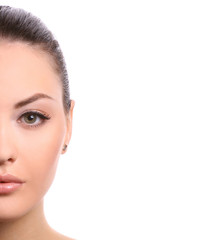 half of female face