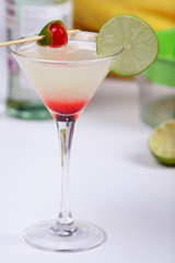 Alcohol cocktail with lime juice