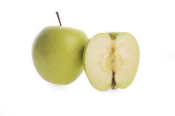 Two half of ripe apple