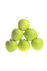 apple piramide on white